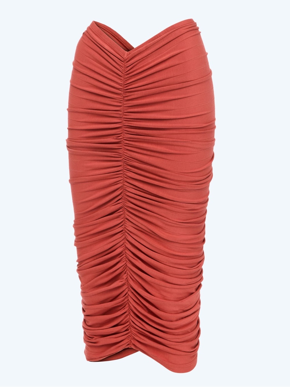 Savage x Fenty Ruched Stretch Midi Skirt in Dusty Rose